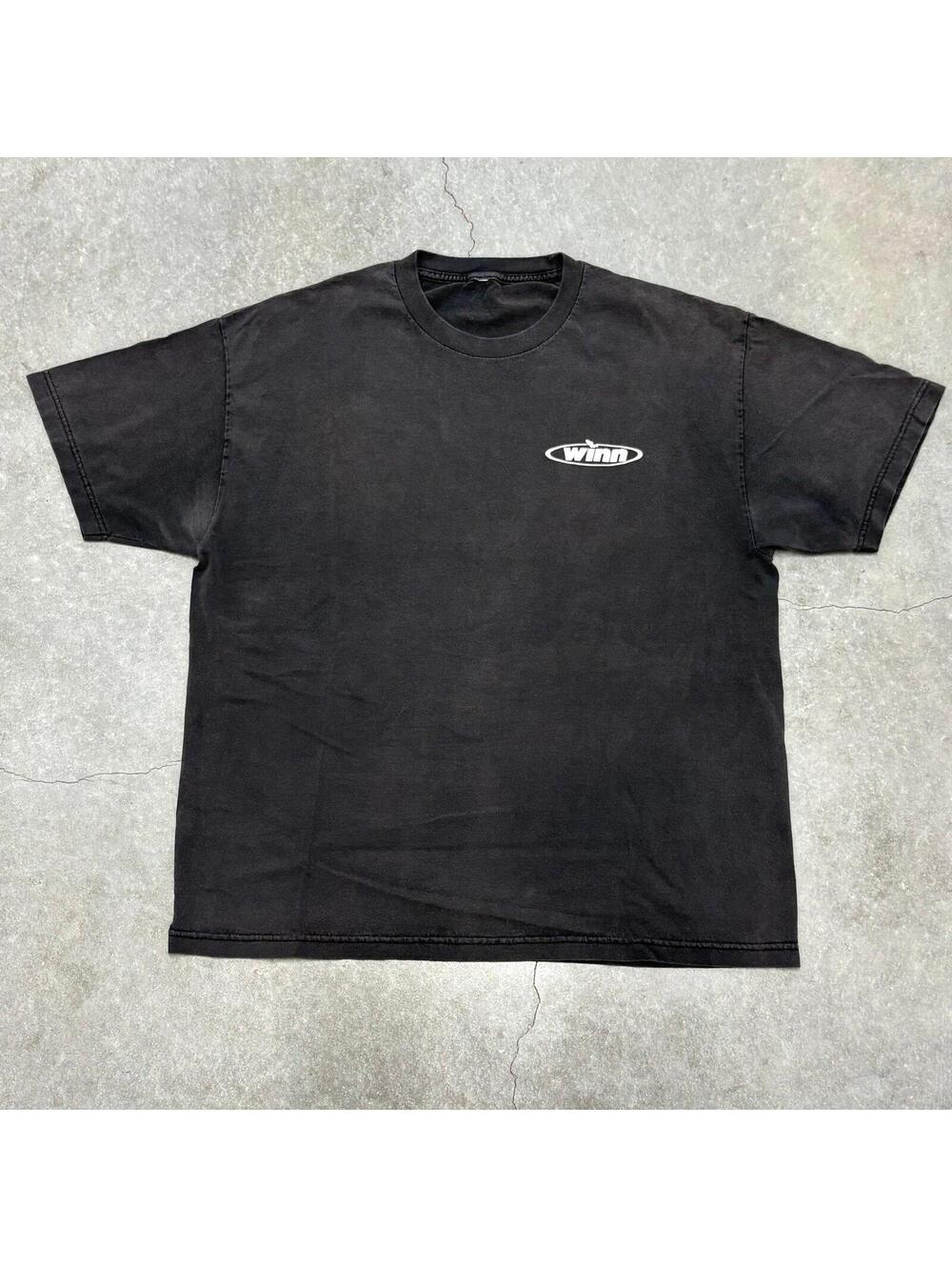 Y2K Winn Fishing Rod Grip Logo T Shirt